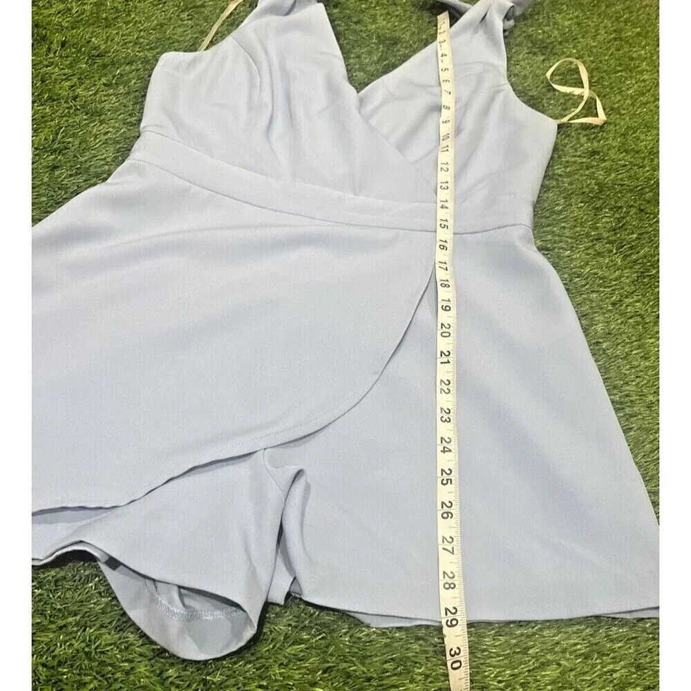 BCBGeneration Womens Slim Fit Sleeveless Tie Strap Skort Romper Size Medium Blue - Picture 10 of 12